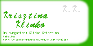 krisztina klinko business card